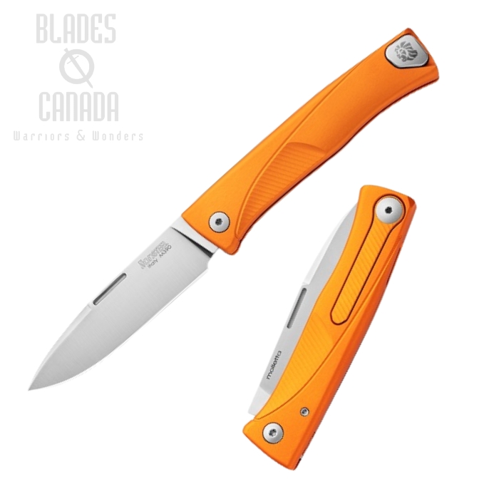 Lion Steel TL A OS Thrill Slipjoint Folding Knife, M390, Aluminum Orange, TLAOS